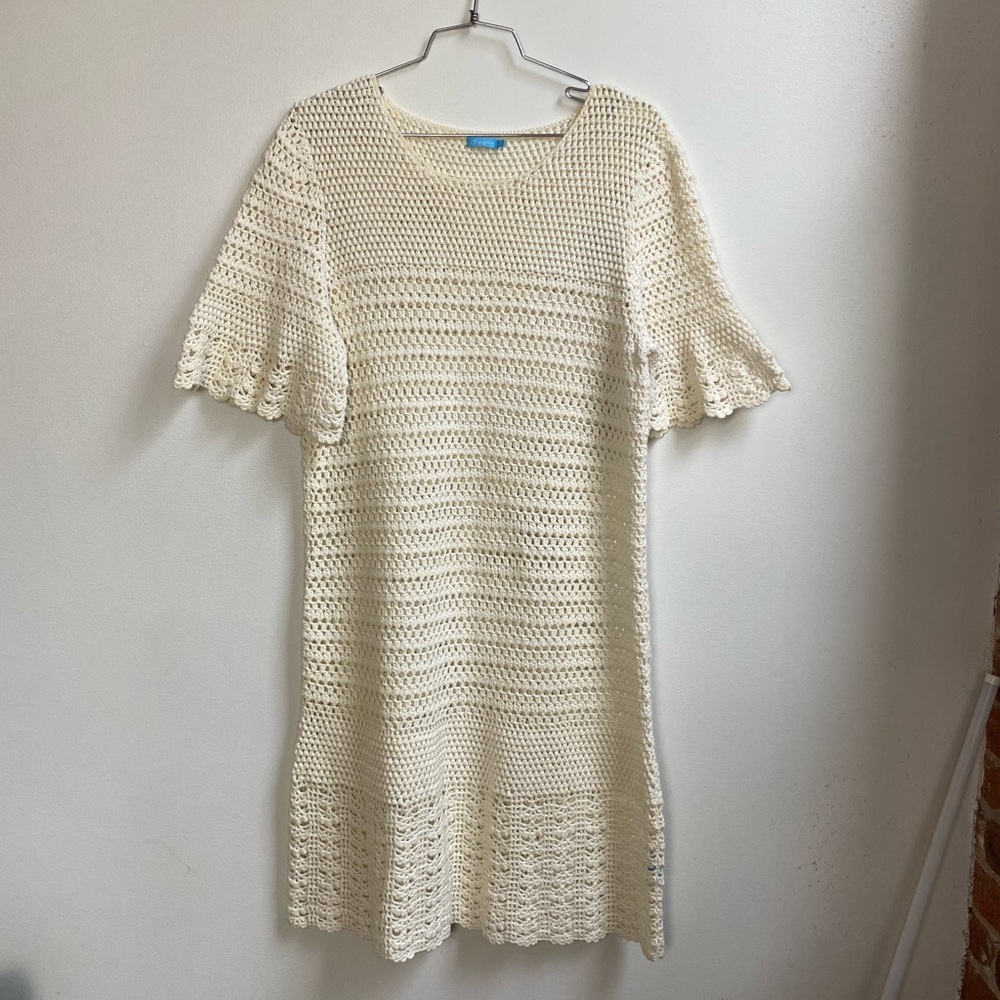J. McLaughlin Cream Crochet Knit Dress